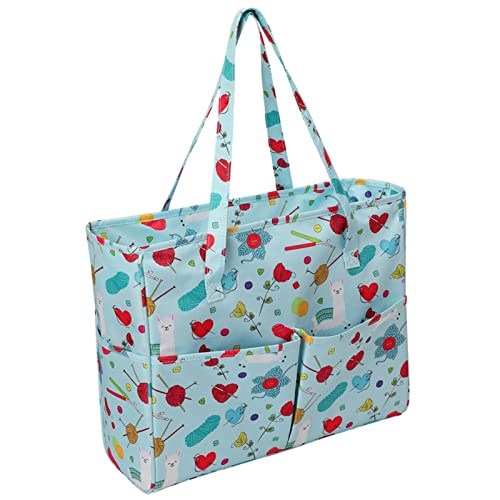 Tyenaza Häkeltasche, wasserdichte Oxford-Stoff-Häkeltasche, Blaues Muster, Große Kapazität, Aufbewahrungstasche, Nähwerkzeuge, Garn-Aufbewahrungstasche Für Shopping, Reisen Tyenaza Häkeltasche, wasserdichte Oxford-Stoff-Häkeltasche, Blaues Muster, Große Kapazität, Aufbewahrungstasche, Nähwerkzeuge, Garn-Aufbewahrungstasche Für Shopping, Reisen von Tyenaza