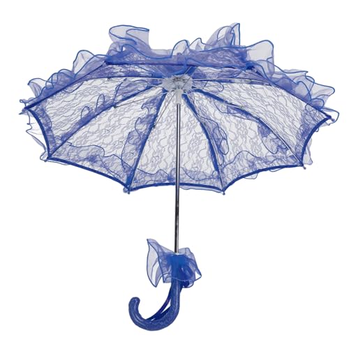 Tyenaza Lace Parasol Regenschirm, handgefertigte Hochzeit Brautspitze Regenschirm Elegante dekorative Spitzen Regenschirmfotografie Requisite für Party (Blue) von Tyenaza