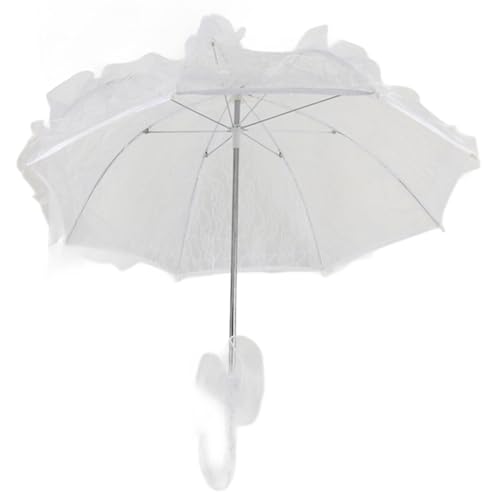 Tyenaza Lace Parasol Regenschirm, handgefertigte Hochzeit Brautspitze Regenschirm Elegante dekorative Spitzen Regenschirmfotografie Requisite für Party (White) von Tyenaza
