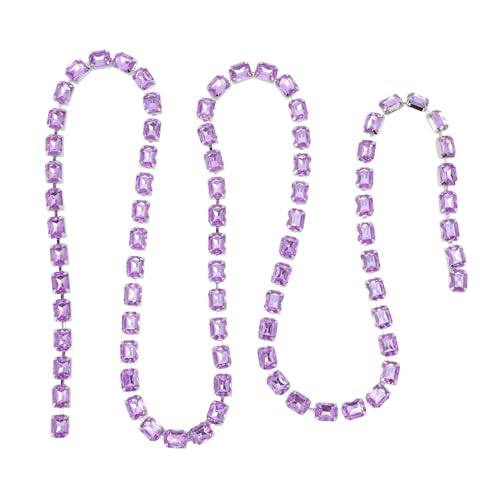 Tyenaza Rhinestone Trim Chain, 8x10mm Light Purple Rectangle Decor Acrylic Shiny Chain for Clothing Shoe Jewelry Crafts 1 Meter Tyenaza Rhinestone Trim Chain, 8x10mm Light Purple Rectangle Decor Acrylic Shiny Chain for Clothing Shoe Jewelry Crafts 1 Meter von Tyenaza