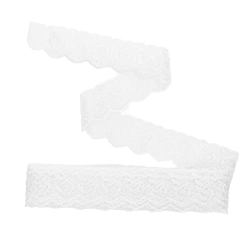 Tyenaza Spitzenband, 10 Yards weiche elastische Spitze Stoff Spitzenverkleidung elastischer Blumenspitze für Brauthochzeitsdekoration Geschenkverpackung DIY NEWING BRÜFKEHRE (White) von Tyenaza
