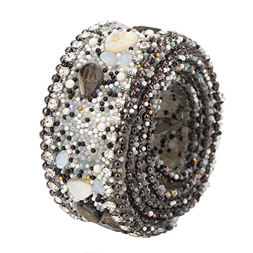 Strassband - 2,5 cm DIY strassband strasssteine zum aufnähen strass klebeband bling bling rhinestones strasssteine selbstklebend borten und bänder zum nähen (Schwarze Steinkette) von Tyenaza