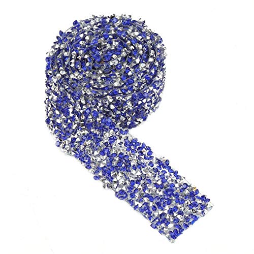 Tyenaza Diamond Ribbon Roll, Strassband borten und bänder zum nähen strasssteine zum aufnähen Diamant-Maschengewebe für Geburtstag DIY Handwerk Hochzeit(Dunkelblau) von Tyenaza