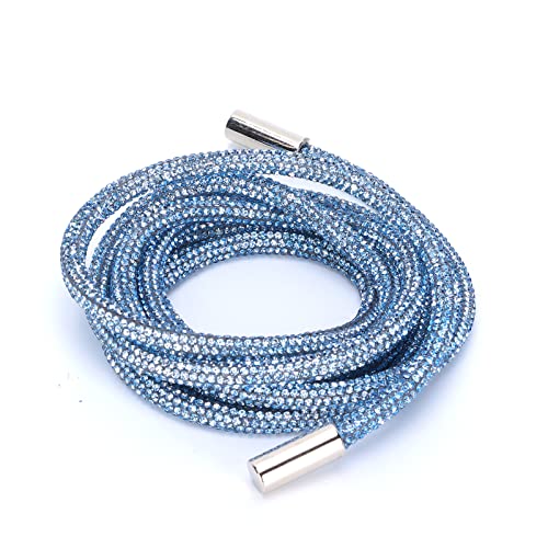 Tyenaza Strassseil, glänzendes Kristall-Dekorationszubehör, für Kleidung, DIY, Nähen von Schnürsenkeln, 6 mm (Hellblau) von Tyenaza
