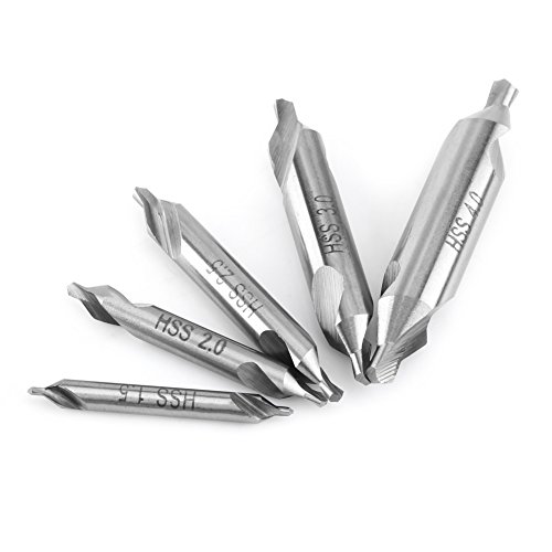 Zentrierbohrer Set, 1,5/2 / 2,5/3 / 4mm 5 Stück Hochgeschwindigkeits-Stahl-Zentrierbohrer 60 Grad Winkel Senker Anbohrer Spotting für Metalldrehmaschine Zentrierbohrer Set, 1,5/2 / 2,5/3 / 4mm 5 Stück Hochgeschwindigkeits-Stahl-Zentrierbohrer 60 Grad Winkel Senker Anbohrer Spotting für Metalldrehmaschine von Tyenaza