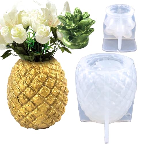 Tyinerc 3D-Ananas-Harzform | Ananas Silikonform Epoxidharzform | DIY-Harz-Blumentopfform, Epoxidharz-Ananas-förmige Vase, Stifthalter, Flaschen Tyinerc 3D-Ananas-Harzform | Ananas Silikonform Epoxidharzform | DIY-Harz-Blumentopfform, Epoxidharz-Ananas-förmige Vase, Stifthalter, Flaschen von Tyinerc