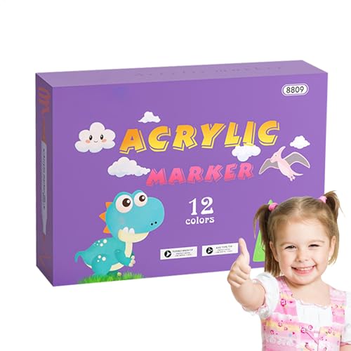 Tyinerc Acrylfarbenstifte, Acrylmarker für | Permanenter Acrylfarbenmarker 12/24/36 Farben | Wassermarker mit weicher Spitze, schnell trocknender Graffiti-Marker für Tyinerc Acrylfarbenstifte, Acrylmarker für | Permanenter Acrylfarbenmarker 12/24/36 Farben | Wassermarker mit weicher Spitze, schnell trocknender Graffiti-Marker für von Tyinerc