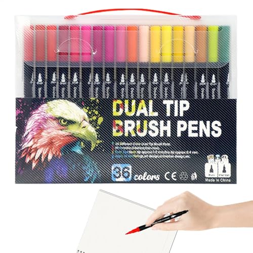 Tyinerc Acrylmarker Set, Farbstifte, Doppelspitzen-Marker, wasserfeste Kunststifte, tragbare Marker für Holz, Leinwand, Stein, Stein, Glas, Tyinerc Acrylmarker Set, Farbstifte, Doppelspitzen-Marker, wasserfeste Kunststifte, tragbare Marker für Holz, Leinwand, Stein, Stein, Glas, von Tyinerc