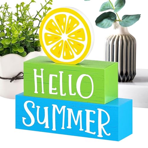 Tyinerc Hello Tischdekorationen – Schild Zitrone | Tablett aus Holz mit Etagen, buntes Ornament für Couchtisch, Eingangsregal, Kamin oder Strandparty Tyinerc Hello Tischdekorationen – Schild Zitrone | Tablett aus Holz mit Etagen, buntes Ornament für Couchtisch, Eingangsregal, Kamin oder Strandparty von Tyinerc