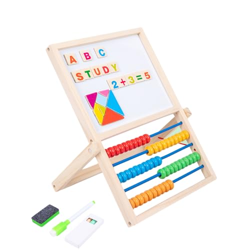Tyinerc Magnetische Kritzelkarte, magnetisches Zeichenbrett für Buchstabennummern aus mathematischem Holz der Karte | Hand-Augen-Koordination, Lernspielzeug von Tyinerc
