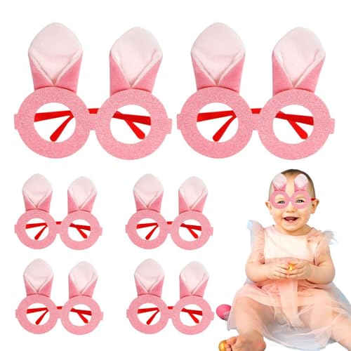 Tyinerc 【Osterbrillenrahmen】Osterbrillenrahmen-Set | Lustiges Zubehör und Kostümbrille - Hasenohren Kostüm-Brille, 6x Osterrahmen, Ohrendekor von Tyinerc