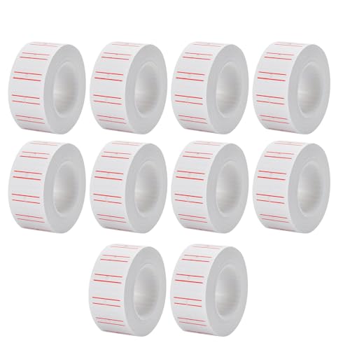 Tyinerc Preisetiketten Rollen Aufkleber Preisetiketten | 10 Rolls selbstklebende Etiketten Papier - Supermarktmarkierungszubehör stark klebend für den von Tyinerc