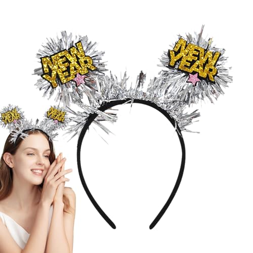 Tyinerc Silvester-Stirnband, Frohes neues Jahr Stirnband, Feierliche Kopfschmuck, Silvester 2025 Haarschmuck, Haarreifen für Frauen und von Tyinerc