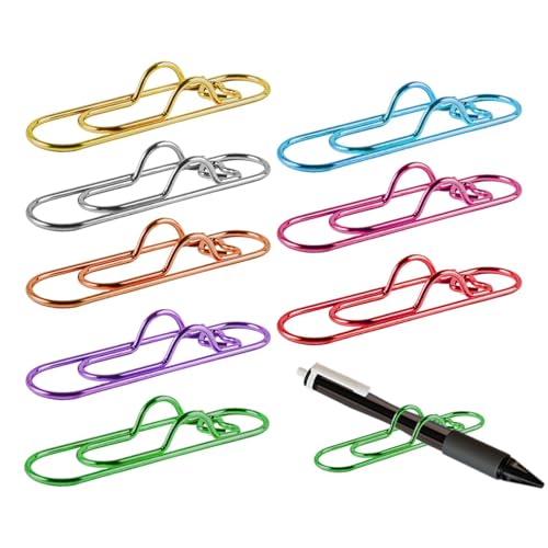 Tyinerc Tragbare Metall-Büroklammern, Stifthalterklammern aus Metall für Laptops | Stift-Clips für Stifthalter | Büroklammer für Notizbuch, Bücher, Zeitungen, Briefbeschwerer und von Tyinerc