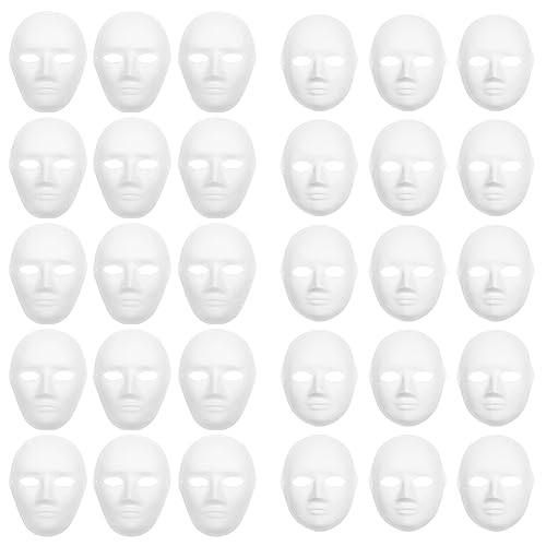 Tynmoel 30Er-Pack Pappmaché-Masken in 2 GrößEn für KüNstlerische Bastelprojekte Von Wanddekorationen Bis Hin zu Theater- und Halloween-KostüMen Tynmoel 30Er-Pack Pappmaché-Masken in 2 GrößEn für KüNstlerische Bastelprojekte Von Wanddekorationen Bis Hin zu Theater- und Halloween-KostüMen von Tynmoel