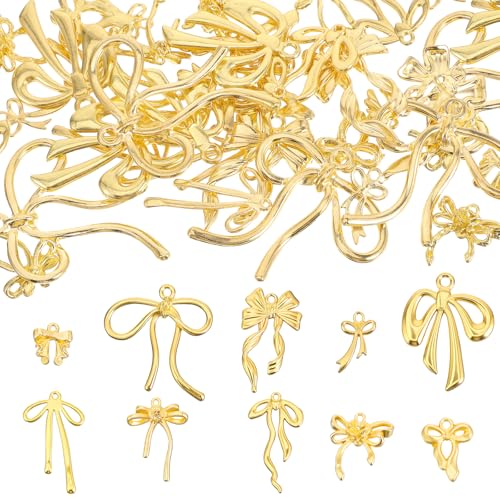 40 Stück goldene Schleifen-Charms, Legierung Fliege Verbinder Charms, Schleife Anhänger für DIY Halskette Armband Ohrringe Verbinder Weihnachten Jingle Bell Schmuckherstellung Partyzubehör 40 Stück goldene Schleifen-Charms, Legierung Fliege Verbinder Charms, Schleife Anhänger für DIY Halskette Armband Ohrringe Verbinder Weihnachten Jingle Bell Schmuckherstellung Partyzubehör von Tyqour