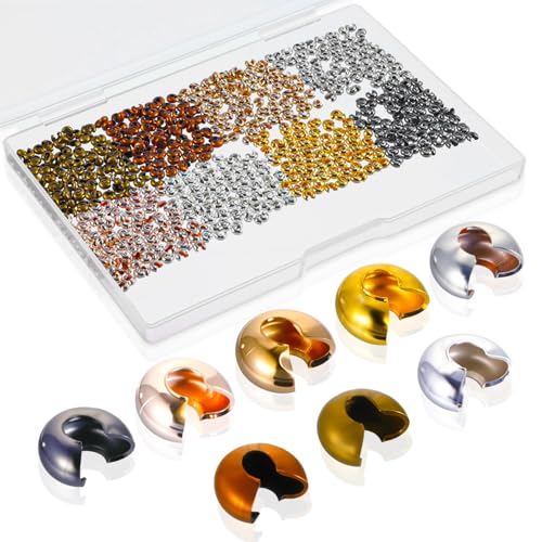Quetschperlen-Abdeckungen, 3 mm, mehrfarbig, Metall, halbrund, offen, Knotenabdeckung für DIY-Schmuckherstellung, Sprungringe, Zubehör, Armbänder, Schmuckherstellung, Verschlüsse und Verschlüsse, 800 Quetschperlen-Abdeckungen, 3 mm, mehrfarbig, Metall, halbrund, offen, Knotenabdeckung für DIY-Schmuckherstellung, Sprungringe, Zubehör, Armbänder, Schmuckherstellung, Verschlüsse und Verschlüsse, 800 von Tyqour