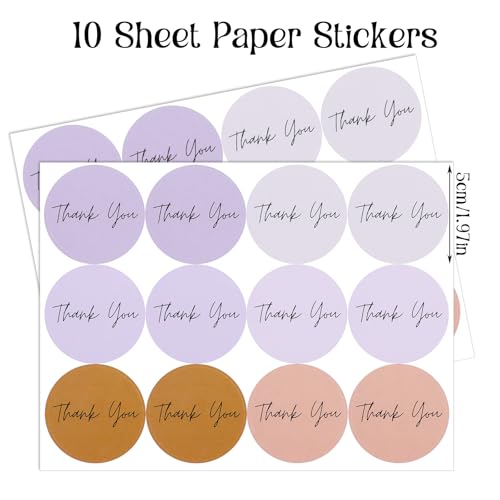Tyqour 120 Stück Danke Aufkleber Thank You Sticker Danke Aufkleber Dankeschön Etiketten Rund selbstklebend für Geschenktüten Umschlag Verpackung von Tyqour