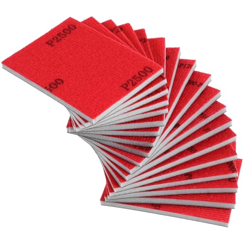 Tyqour 18 Stück 320-2500 Quadratisches Schleifschwamm-Schleifpapier-Sortiment, weicher Schaumstoff-Schleifblock, feine Körnung, Schleifpapier für Holzmöbel, Modelle, Handyhüllen, Metalloberflächen von Tyqour