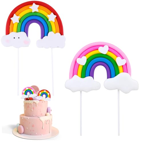 Tyqour 2 Stück Regenbogen Tortendeko Geburtstag Rainbow Cake Topper Geburtstag Wolken Kuchen Topper Bunt Tortendekoration Wolke Regenbogen Kuchendeko Geburtstag für Kinder Mädchen Junge Tyqour 2 Stück Regenbogen Tortendeko Geburtstag Rainbow Cake Topper Geburtstag Wolken Kuchen Topper Bunt Tortendekoration Wolke Regenbogen Kuchendeko Geburtstag für Kinder Mädchen Junge von Tyqour