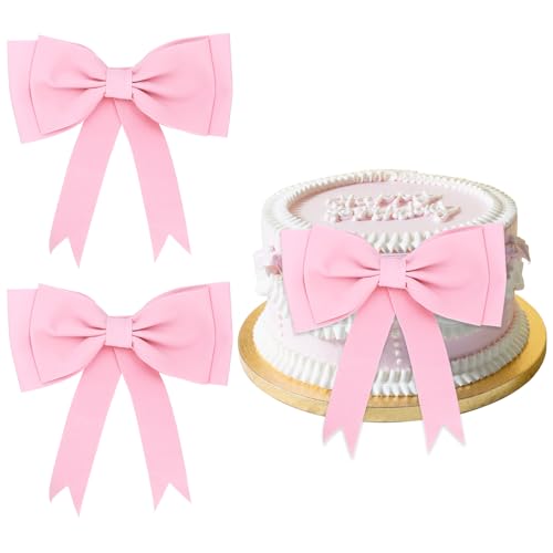 Tyqour 2 Stück Rosa Schleife Tortendeko Geburtstag Schleife Pink Cake Topper Hochzeit Schleife Kuchenaufsatz Mädchen Rosa Schleifen Partydekoration für Geburtstag, Party, Hochzeit, Valentinstag Tyqour 2 Stück Rosa Schleife Tortendeko Geburtstag Schleife Pink Cake Topper Hochzeit Schleife Kuchenaufsatz Mädchen Rosa Schleifen Partydekoration für Geburtstag, Party, Hochzeit, Valentinstag von Tyqour