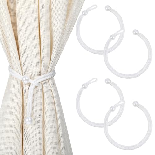 Tyqour 4 Stück Perle Vorhang Raffhalter Einstellbar Raffhalter für Vorhänge Weiß Vorhang Halter Gardinenhalter Vorhanghalter Gardinen-Raffhalter für Home Wohnzimmer, Büro und Schlafzimmer Tyqour 4 Stück Perle Vorhang Raffhalter Einstellbar Raffhalter für Vorhänge Weiß Vorhang Halter Gardinenhalter Vorhanghalter Gardinen-Raffhalter für Home Wohnzimmer, Büro und Schlafzimmer von Tyqour