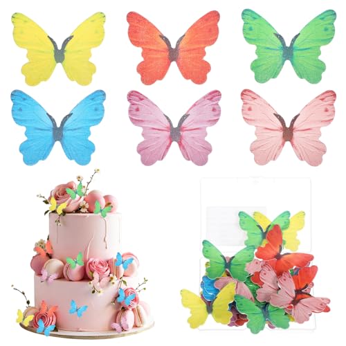Tyqour 48 Stück Essbar Bunt Schmetterlinge Tortendeko Essbar, Esspapier Tortendeko Geburtstag Schmetterling Muffin Deko Cupcake Toppers Essbare Schmetterlinge für Torte zum Hochzeit Geburtstag Taufe Tyqour 48 Stück Essbar Bunt Schmetterlinge Tortendeko Essbar, Esspapier Tortendeko Geburtstag Schmetterling Muffin Deko Cupcake Toppers Essbare Schmetterlinge für Torte zum Hochzeit Geburtstag Taufe von Tyqour