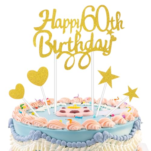 Tyqour 60 Geburtstag Happy Birthday Tortendeko Männer Frauen Kuchen Topper Deko Alles Gute zum Geburtstag 60 Jahre Cake Topper für Mann Frau Tyqour 60 Geburtstag Happy Birthday Tortendeko Männer Frauen Kuchen Topper Deko Alles Gute zum Geburtstag 60 Jahre Cake Topper für Mann Frau von Tyqour