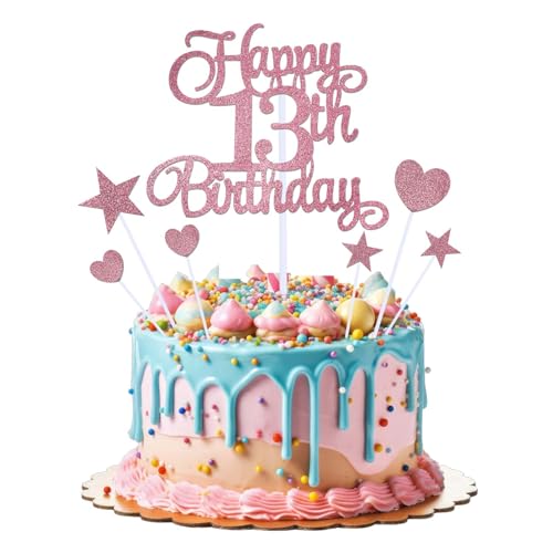 Tyqour 7 Stück Rosa Tortendeko Geburtstag Happy 13th Birthday Cake Topper Rosegold Happy 13 Birthday Kuchen Deko 13. Geburtstag Cupcake Toppers Kuchen Topper 13 Jahre Junge Mädchen Glitzer Kuchendeko Tyqour 7 Stück Rosa Tortendeko Geburtstag Happy 13th Birthday Cake Topper Rosegold Happy 13 Birthday Kuchen Deko 13. Geburtstag Cupcake Toppers Kuchen Topper 13 Jahre Junge Mädchen Glitzer Kuchendeko von Tyqour