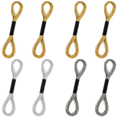 Tyqour 8 Knäuel Metallic Sticktwist Glitzer Gold Silber Stickgarn Schnur Polyester Kreuzstichfäden zum Nähen Herstellung Garn Zubehör Handwerk String Art Supplies Tyqour 8 Knäuel Metallic Sticktwist Glitzer Gold Silber Stickgarn Schnur Polyester Kreuzstichfäden zum Nähen Herstellung Garn Zubehör Handwerk String Art Supplies von Tyqour