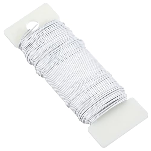 Tyqour 1 Rollen Weiß Blumendraht, Floral Drähte Weiß 1mmx35m Basteldraht Dünn Schmuckdraht, Blumenstieldraht, Steckdraht Drahtstäbe zum Basteln für Blumenarrangements DIY Blumenstrauß Handarbeiten von Tyqour
