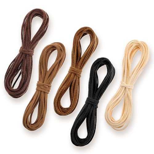 Tyqour Lederschnur Lederband 5mx3mm, 5 Farben Faux Wildleder SchnurLederband für Ketten, Vintage Lederband 3mm Basteln Lederschnüre für DIY Armband Halsketten Schmuck Handwerk, Geschenke Tyqour Lederschnur Lederband 5mx3mm, 5 Farben Faux Wildleder SchnurLederband für Ketten, Vintage Lederband 3mm Basteln Lederschnüre für DIY Armband Halsketten Schmuck Handwerk, Geschenke von Tyqour