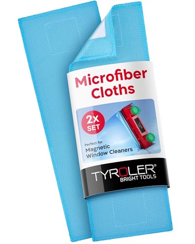 Tyroler Bright Tools 2 Stück Ersatz Mikrofaser Reinigungstuch verwendet mit Das Glider Magnetverschluss Sichtfenster Cleaner- Super Soft, Nicht-Abrasive- sehr saugfähig Cloths von Tyroler Bright Tools