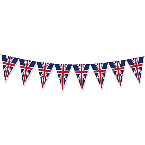 Tytlyworth 8,20 Fuß lang mit 8 Flaggen, britische Banner, Queens Jubilee Flag, Union Jack Wimpelkette, für patriotische Dekorationen im Innen- und Außenbereich, Queens Jubilee-Dekorationen von Tytlyworth