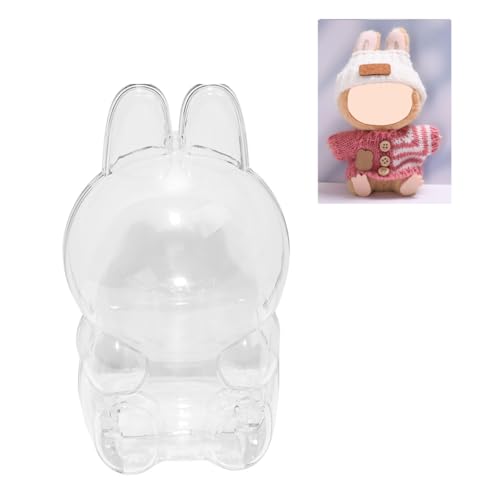 Tznzxm Schutzhülle für Labubu, Die Monster haben einen Sitz, Kleidung für Labubu, Kleidungsset für Labubu-Puppe, transparentes Acryl, Standvitrine, Zubehör (keine Puppe) – sitzend von Tznzxm