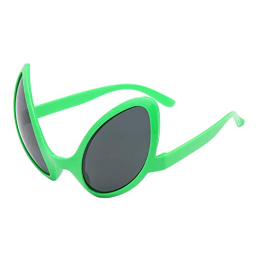 Meet Alien Glasses Fancy Sunglasses UFO Mirror Bug Glasses Silver Frame Colorful Lens One Size von U/ D