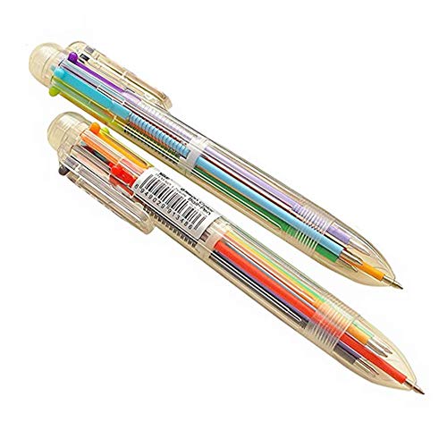 6-in-1 Druckkugelschreiber 6-Farben-Kugelschreiber Mehrfarben-Kugelschreiber für Büroschulbedarf 1 Stück Schreibwaren Bürobedarf Stilvoll und beliebt von U/K