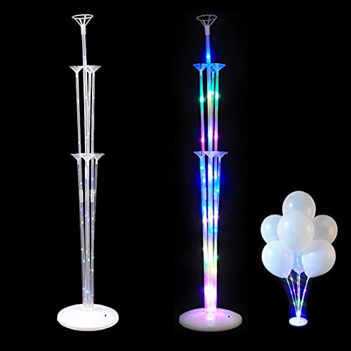 Ballon Stick Halter mit Lichterkette 2 Stück LED Leuchtende Tischballon Dekorationen Ballon Ständer Kit für Geburtstags Hochzeits Halloween Party Dekor von GGOUPTY