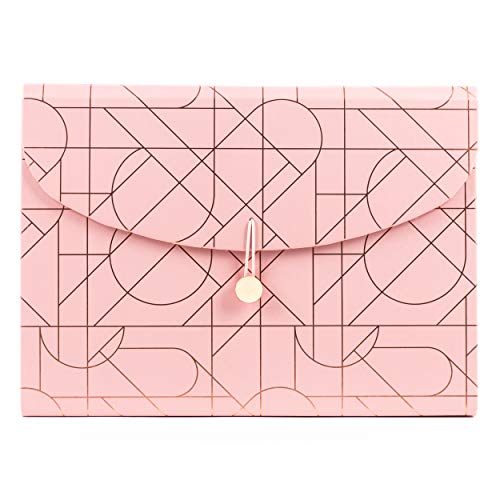 U Brands Moderner Aktenordner, erweiterbar, mit 13 Fächern, Pink/Grün/Weiß von U Brands