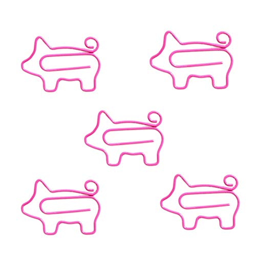 10 Stück rosa Büroklammern, niedliche Tier-Schweine-Form, Lesezeichen-Clips, Seitenmarker, für Büro, Schule, Zuhause von LOMENTICS