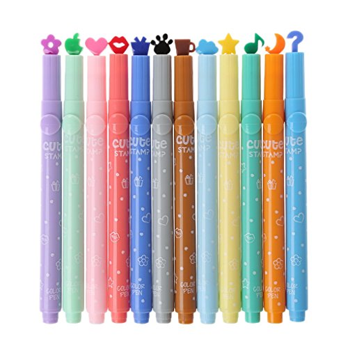 3 Stück/1 Set Kreative Bunte Stempel Textmarker Marker Stift Kreative Schreibwaren Kinder Geschenk Bequem und Umweltfreundlich von U-K
