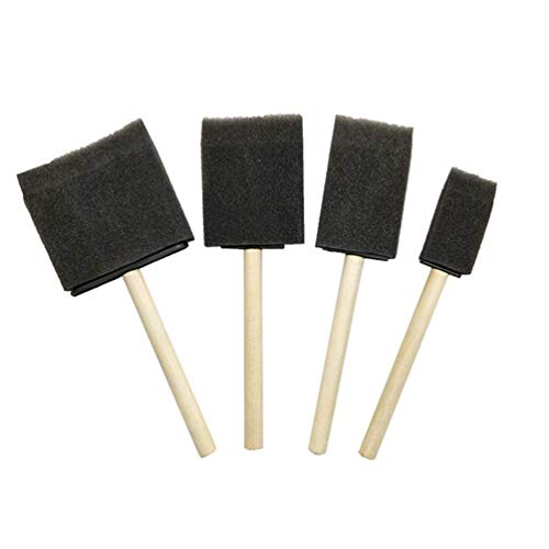 4 Stück Schaumstoffpinsel Malschwamm Pinsel Werkzeug Holzgriff Malpinsel Kunstbedarf Umweltfreundlich von U-K
