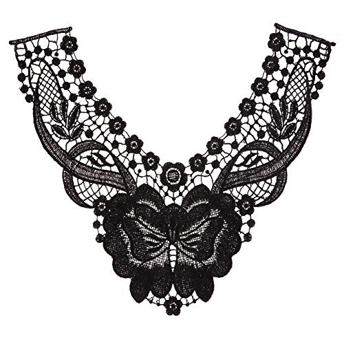 Blumenspitze Kragenbesatz, Blumenstickerei Kragen Applique Ausschnitt Patch Braut Applique Spitze Kleidung Nähen Applique Schwarz Nettes Design Blumenspitze Kragenbesatz, Blumenstickerei Kragen Applique Ausschnitt Patch Braut Applique Spitze Kleidung Nähen Applique Schwarz Nettes Design von Homry