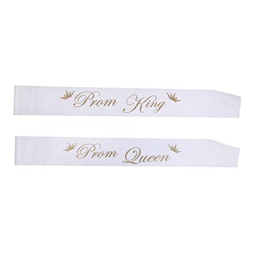 2 Stück Prom Queen Prom King Krone Satin Schärpe Junggesellenabschied Club Dekor Weiß Bequem und Umweltfreundlich 2 Stück Prom Queen Prom King Krone Satin Schärpe Junggesellenabschied Club Dekor Weiß Bequem und Umweltfreundlich von U-M