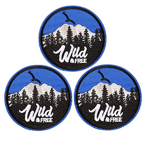U-Sky Aufnäher zum Aufnähen oder Aufbügeln, Waldpark-Ranger-Aufnäher zum Aufbügeln, für Kleidung, Abenteuer, Outdoor, Wildfreie Applikation für Jeans, Berg für Jacken, Rucksäcke, 3 Stück von U-Sky