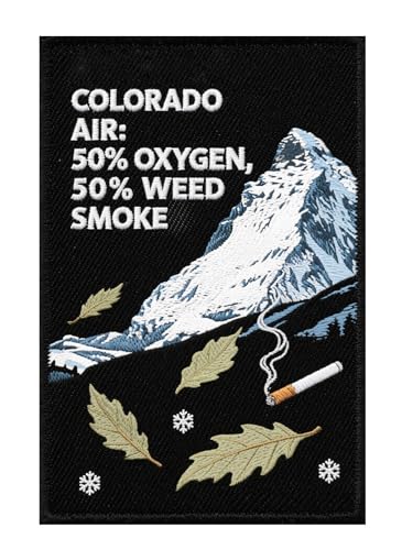 U-Sky Aufnäher zum Aufnähen oder Aufbügeln | Colorado Mountain Air bestickter Aufnäher | Alpenlandschaft & Kiefer Design | Natur-Emblem für Jacken, Hüte, Taschen | American Geography Humor Geschenke von U-Sky