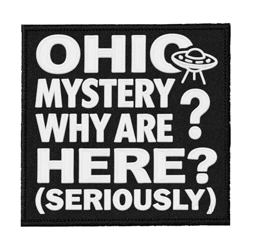 U-Sky Aufnäher zum Aufnähen oder Aufbügeln mit Sarkasmus | Ohio Buckeye Curiosity Patch | State Mystery Exploration Design | UFO-Motiv | bestickt zum Aufbügeln für Hüte und Jacken von U-Sky