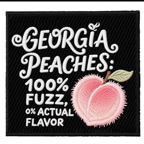 U-Sky Funny State Roast Patches, US-Bundesstaaten, sarkastische bestickte Bügelbilder für Hut, Jacke, Rucksack, American Geography Humor Geschenke (Georgia Peaches 100% Fuzz 0% tatsächlicher Geschmack U-Sky Funny State Roast Patches, US-Bundesstaaten, sarkastische bestickte Bügelbilder für Hut, Jacke, Rucksack, American Geography Humor Geschenke (Georgia Peaches 100% Fuzz 0% tatsächlicher Geschmack von U-Sky