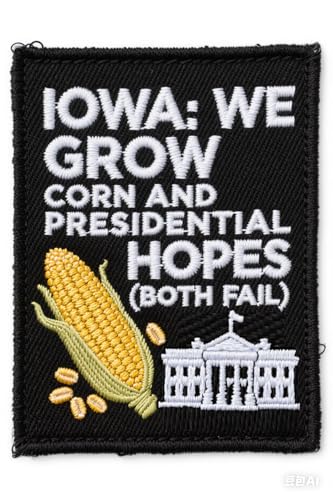 U-Sky Funny State Roast Patches, US States Sarcastic Embroidered Iron Ons for Hat, Jacket, Backpack, American Geography Humor Gifts (Iowa we Grow Corn and Presidential Hopes Both Fail) von U-Sky