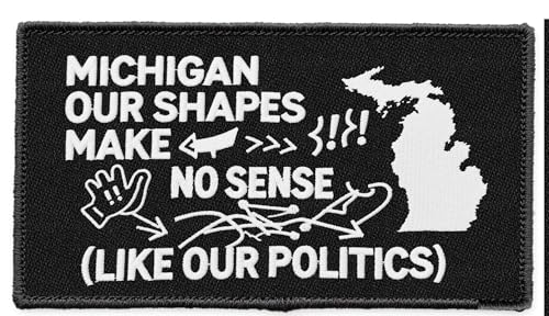 U-Sky Funny State Roast Patches, US States Sarcastic Embroidered Iron Ons for Hat, Jacket, Backpack, American Geography Humor Gifts (Michigan Our Shapes Make no Sense Like Our Politics) von U-Sky